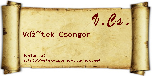 Vétek Csongor névjegykártya