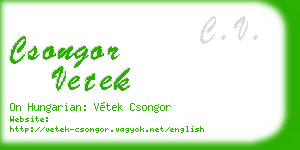 csongor vetek business card