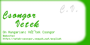 csongor vetek business card